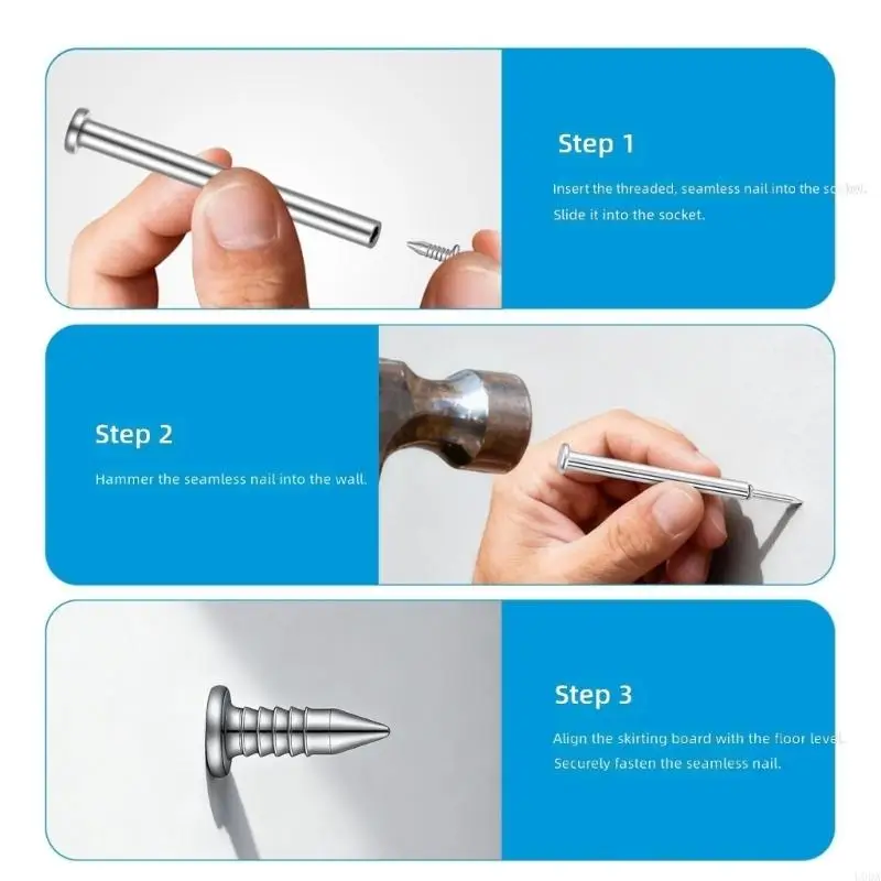  Multipurpose Double Ended Nails Rusts Resistant & Strong Invisible Mounting Nails for Skirting Boards & Carpentry Work