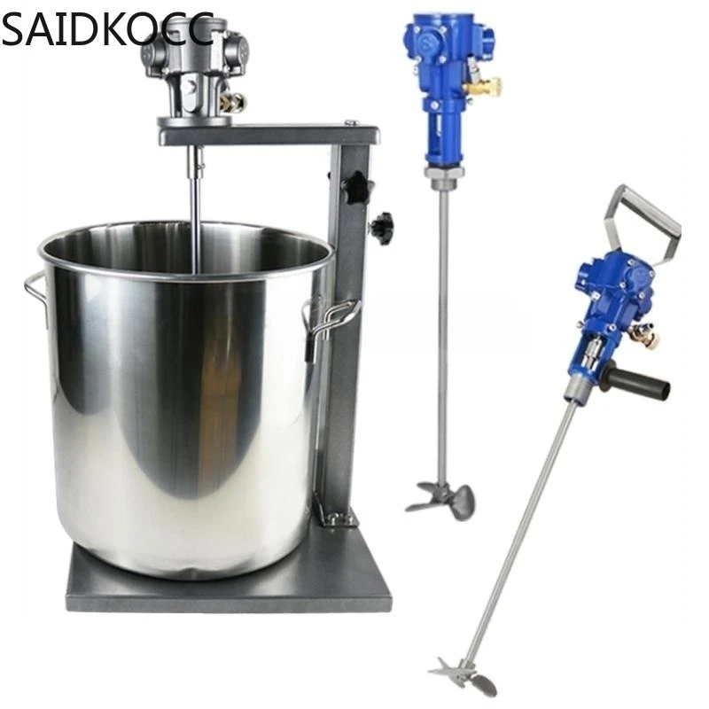 5 gallon pneumatic mixer 5L paint coating ink stainless steel mixer 2600rpm Trilobal blade Flange type Three cylinder motor head