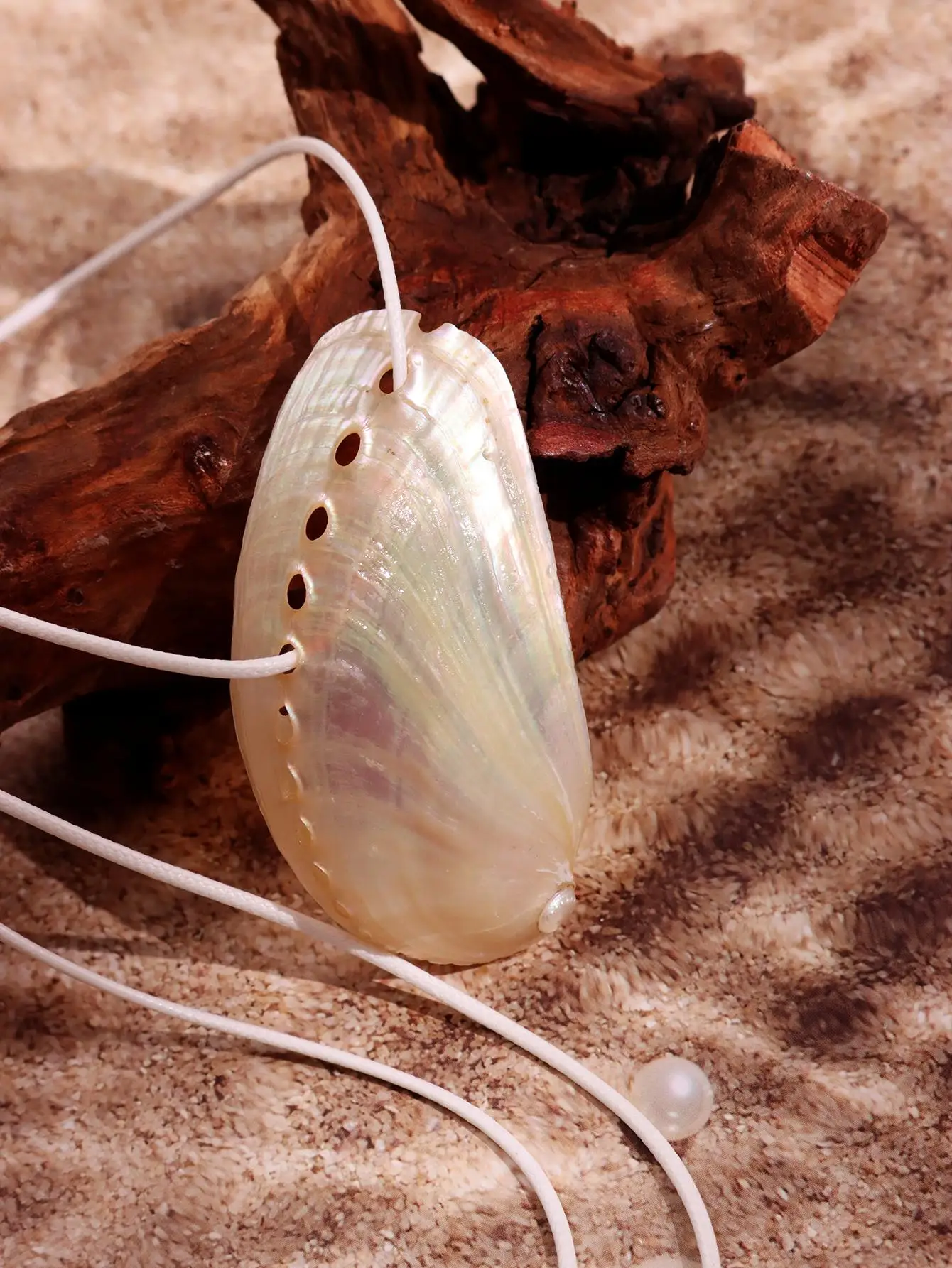 Exaggerated Natural Shell Collarbone Chain Charm Necklace Rope Chain Y2K Summer Beach Vacation Charms Jewelry For Women image 3
