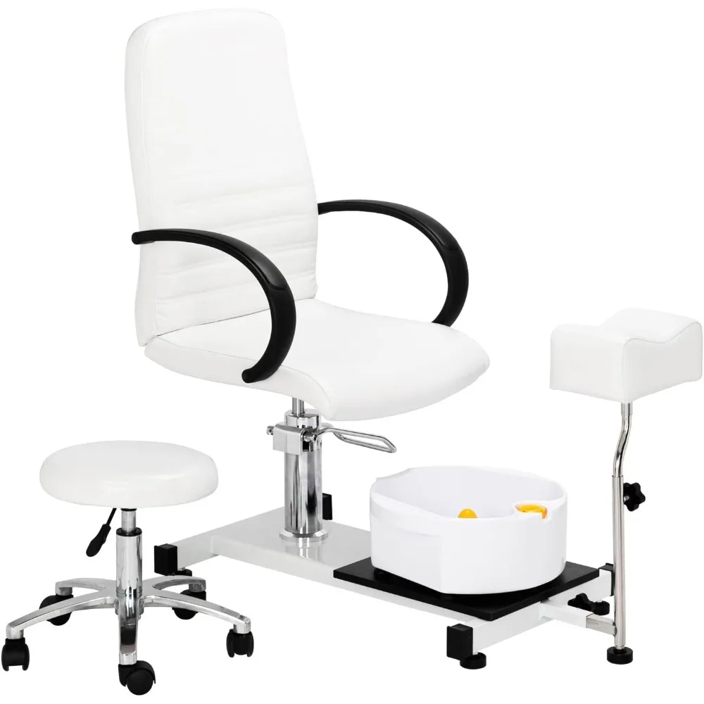 

Pedicure Chair with Stool & Bubble Massage Foot Bath 31.4"D x 19.8"W x 51"H New