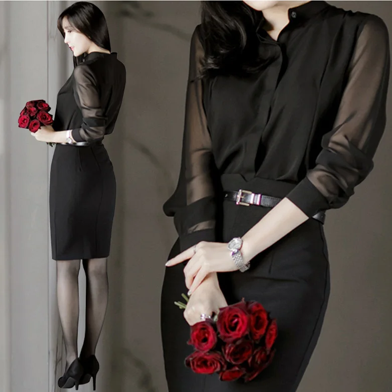 

Spring 2026 Slimming Transparent Thin Sexy Long Sleeve Women's Shirt New Style Career OL Top Fashion Commute Straight Cut
