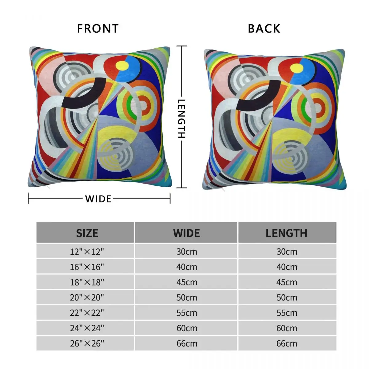 Robert Delaunay Circular Forms Square Pillowcase Polyester Linen Velvet Creative Zip Decorative Car Cushion Case