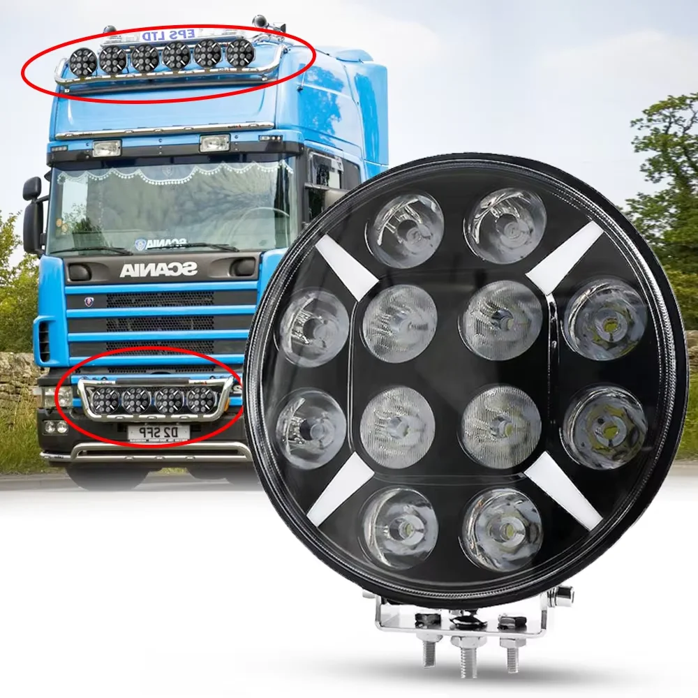 

7inch 9inch 120W High Power 12V 24V Round LED Work Light DRL Spotlight For Car Motorcycle Truck OFF-Road 4x4 LED Light Retrofit