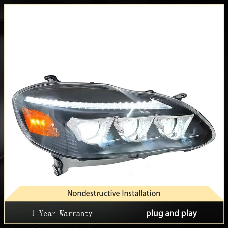 Car Styling For Toyota Corolla 2003-2008 Front Lamp DRL Headlight Turn Signal Highlight Full LED Bulbs Projector Lens Auto Tool
