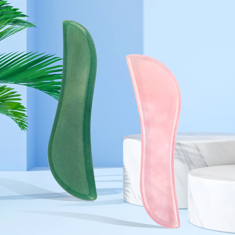 1ชิ้น S รูปร่างหยกกัวซาขูดนวดหยกธรรมชาติ Guasha คณะกรรมการสำหรับร่างกายเต็มรูปแบบผ่อนคลายความเจ็บปวดเครื่องมือ Relief ต่อต้านริ้วรอยบนใบหน้า