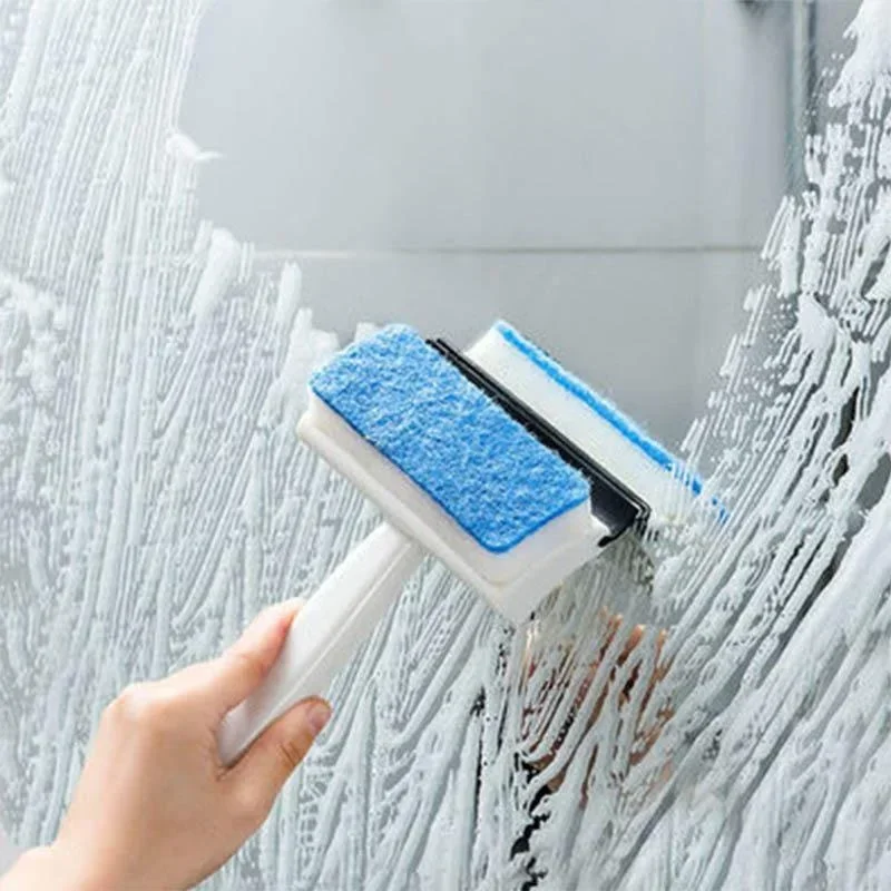 Double-sided Household Glass Shaving Tile Bathroom Cleaning Brush Wipe Window Wiper Scraper Cleaning Mirror