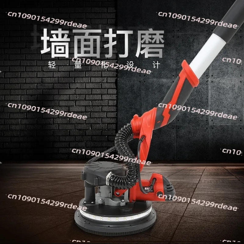 Folding self-priming long pole wall wall sander polishing sandpaper machine wall dust-free putty machine with double light strip