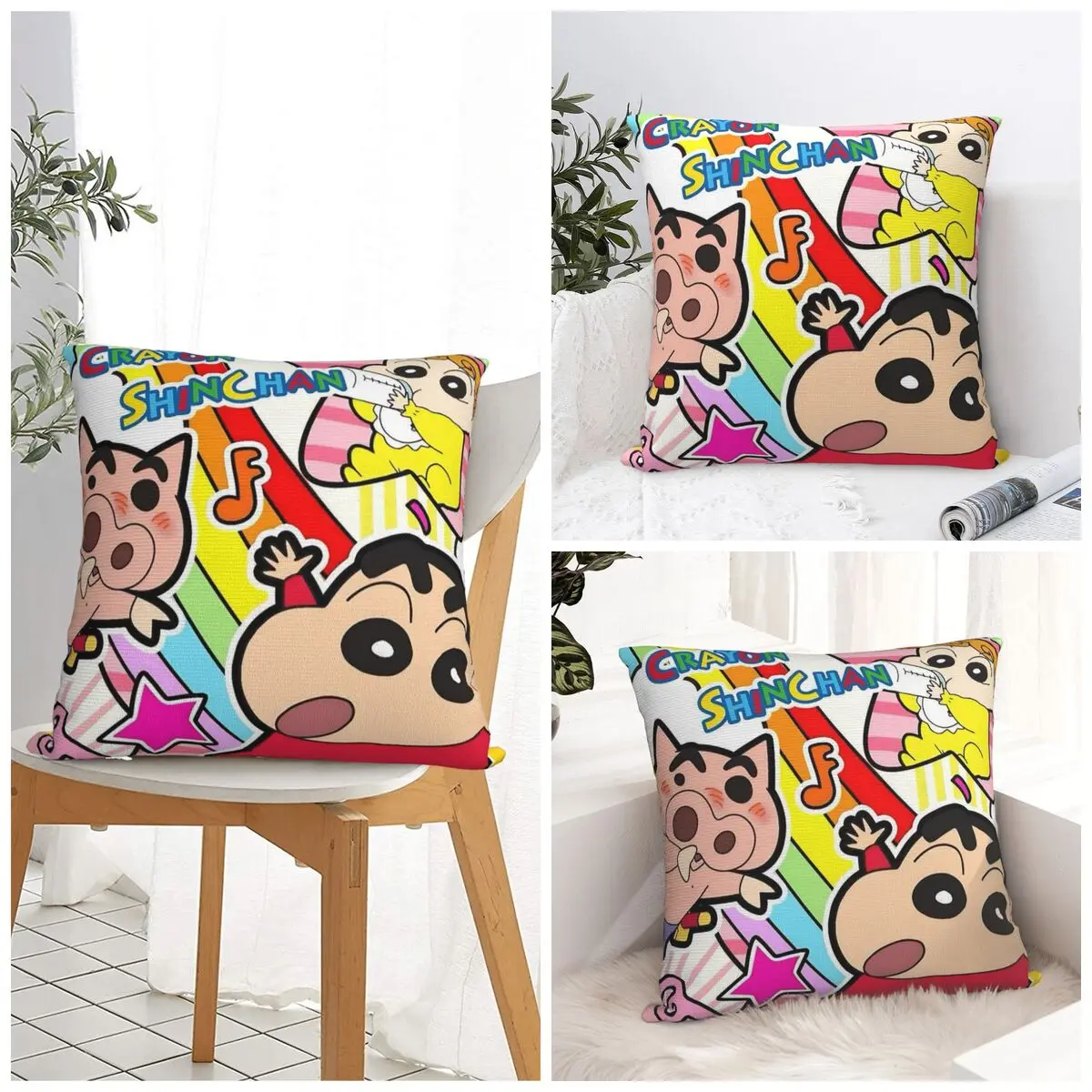 Crayon Shin-chans Pillow Cover Square Pillow Case Cushion Cover Novelty Pattern Pillowcases For Sofa Bedroom Home Decor