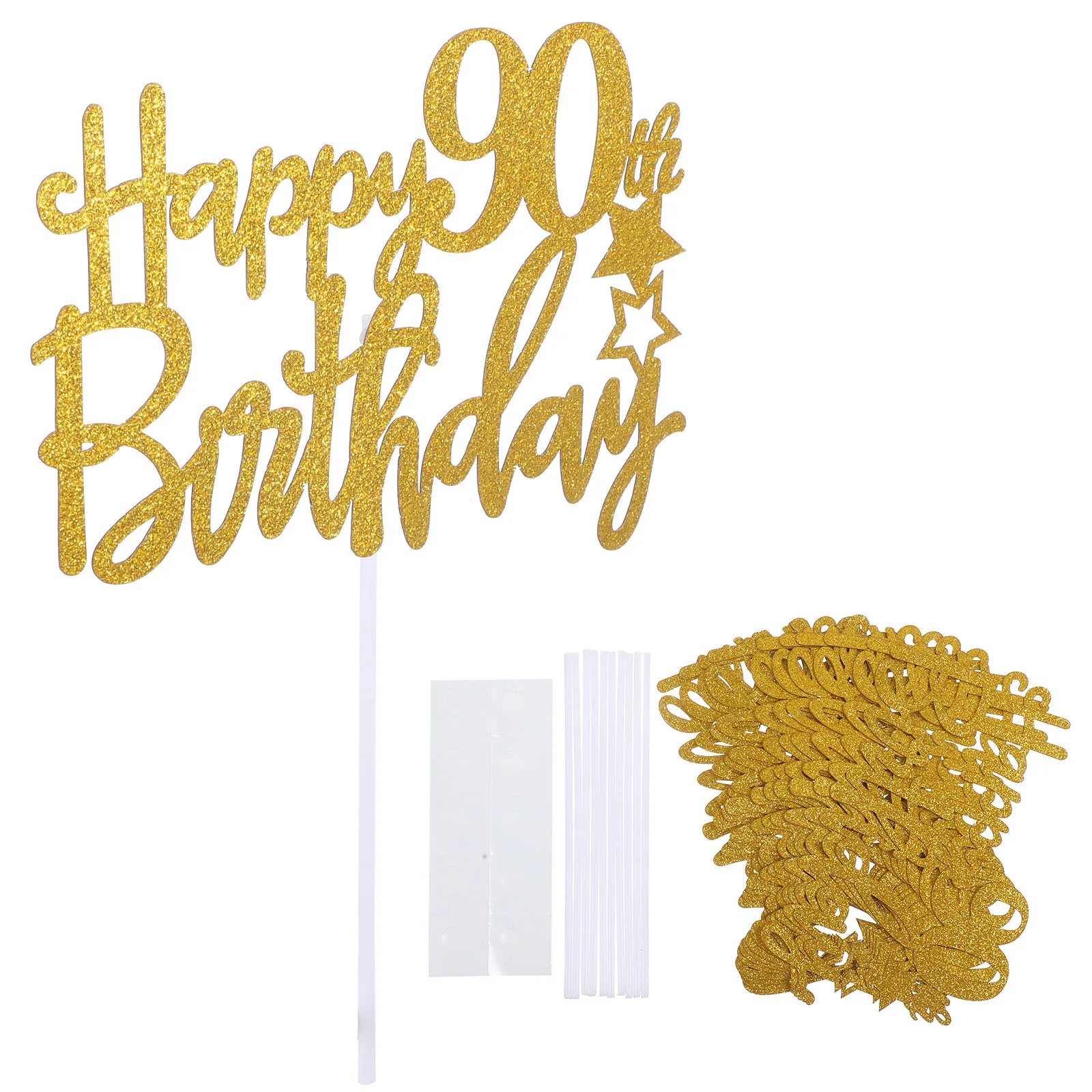 

10Pcs Glitter Cake 90th Birthday Decor Cupcake Toppers Birthday Party Cake Picks Dessert Ornaments Cupcake Toppers