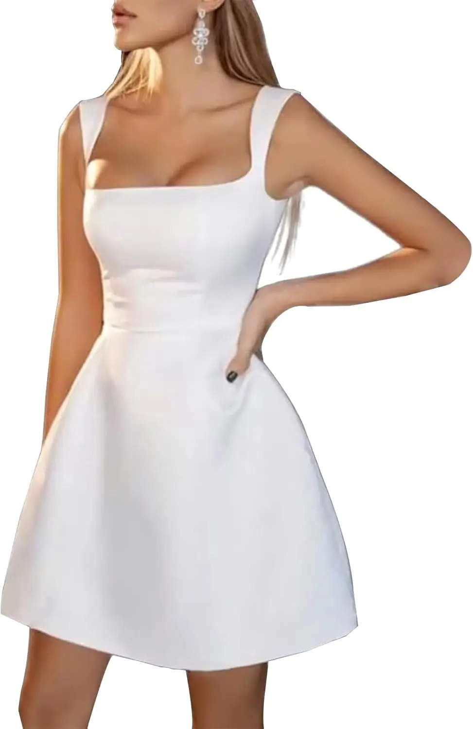 

Атласные платья для встречи выпускников для подростков, короткое платье для выпускного вечера с квадратным вырезом, мини-платье для вечеринок, вечернее платье, женское элегантное вечернее платье