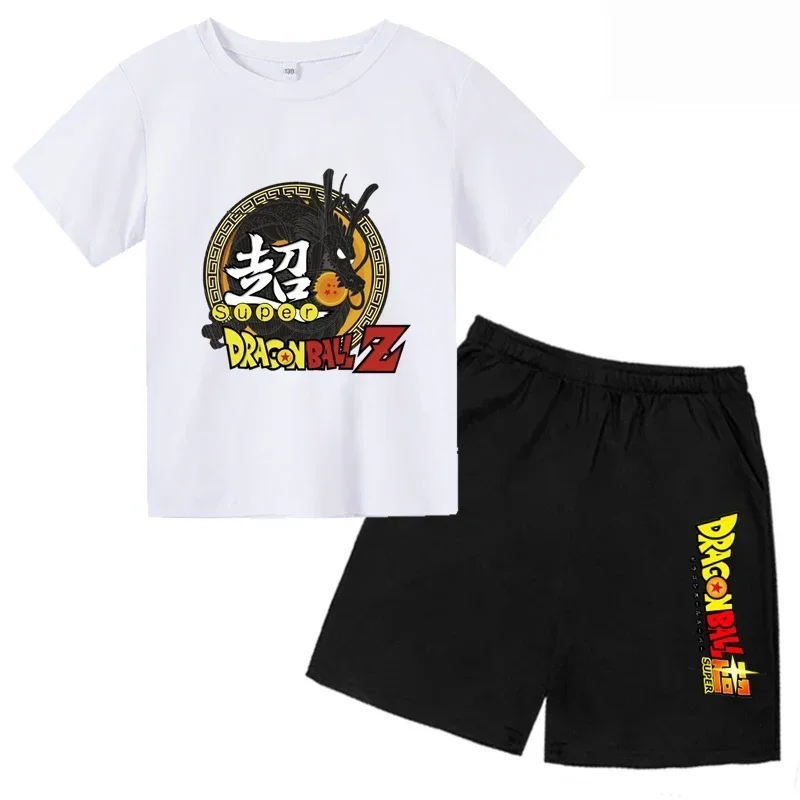 Dragon-Ball Z T Shirt Children Kawaii Funny Summer Cartoon T-shirt set for Boys Girls Kid Children's Sets  Unisex Short Sleeves