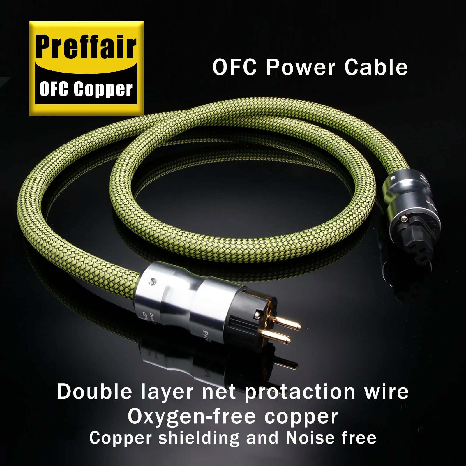HI-End Power Cable 12AWG Amplifier Power Cord With Gold Plated EU Version Connector Plug for Audio Amplifier
