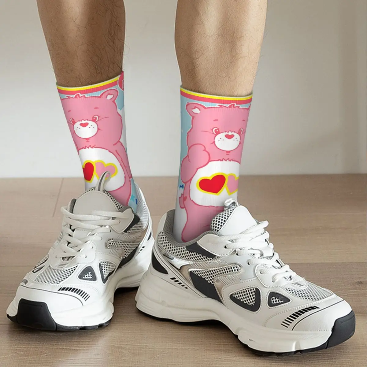 Chaussettes de football en polyester pour hommes et femmes, hip-hop care bears love-a-lot, chaussettes d'équipage