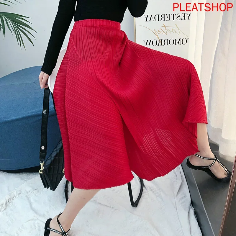 Miyake Pleated Skirt, Elegant Slimming Skirt, Large Size, Loose-Fit, New Style, Spring and Summer Style,