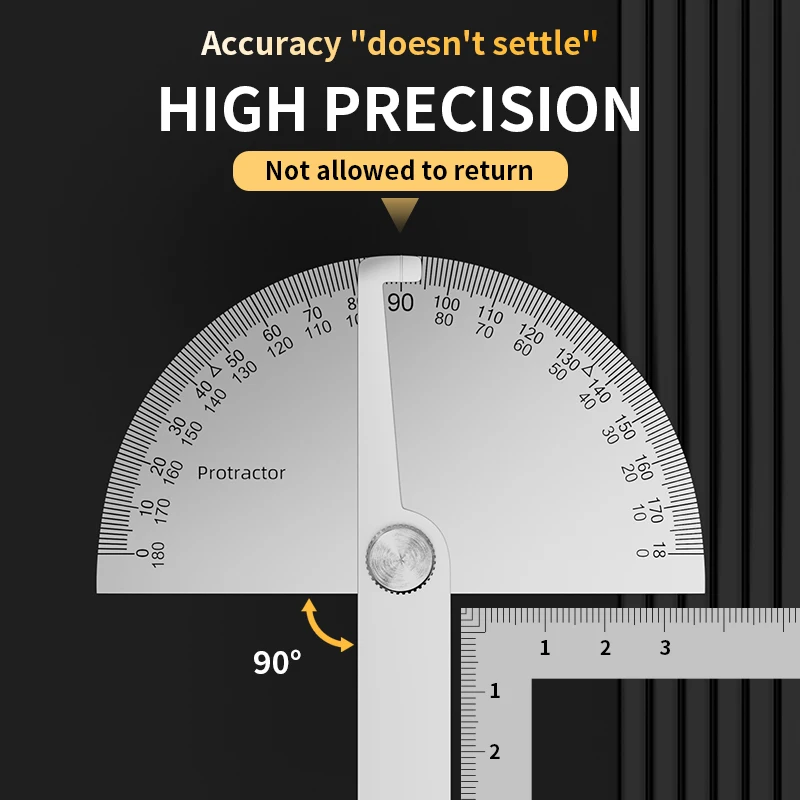 LUXIANZI righello angolare goniometro in acciaio inossidabile 180 gradi Guage strumento di falegnameria per la lavorazione del legno misuratore dell'angolo di misurazione goniometro