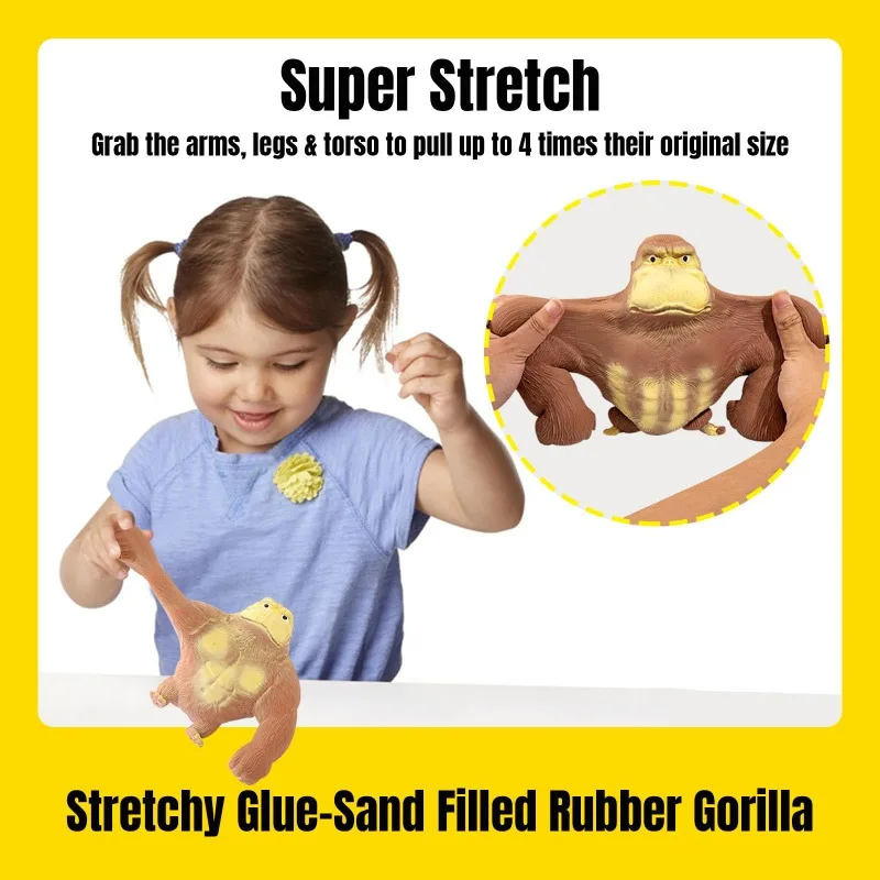 Onverwoestbaar Squishy Aap Figuur Rekbaar Knijp Gorilla Elastisch Anti-stress Orang-oetan Pop Decompressie Aap Decor
