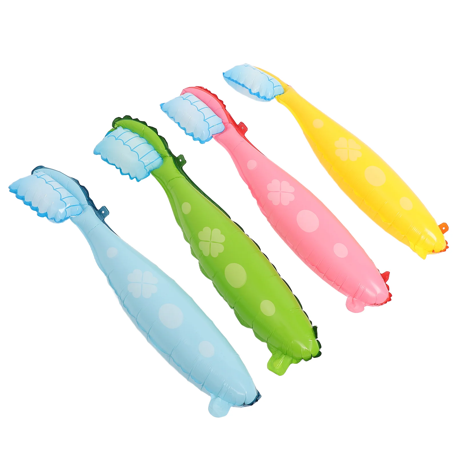 4 Pcs Toothbrush Balloon Party Decoration Balloons Supplies Prop Whitening Oversized