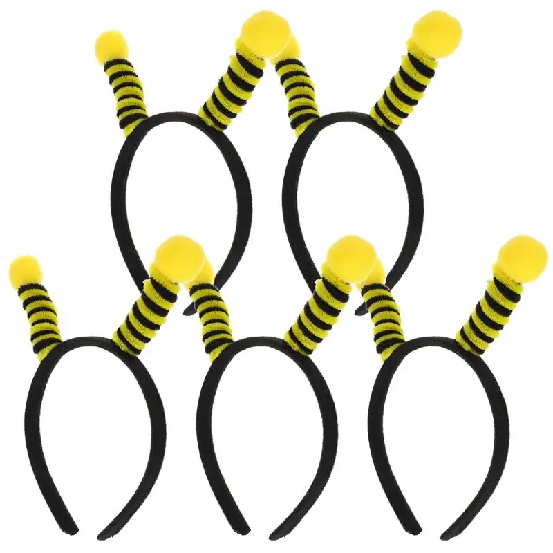 5Pcs Cute Bee Ladybug Theme Headband Adult Kids Birthday Photo Props Wedding Party Bee Antenna Hair Bands Party Tentacle