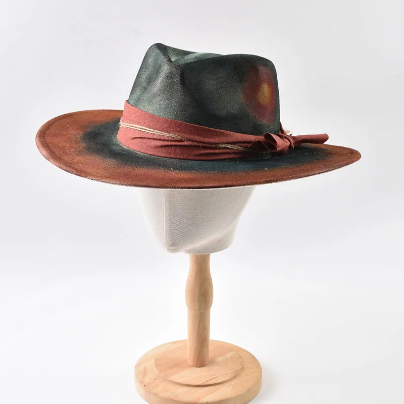 Britischer Fedora-Hut für Damen, handgefertigt, aus Wollimitat, Vintage-Hut für Gentleman-Partys, Kirche, Jazz-Hüte – Detail 9