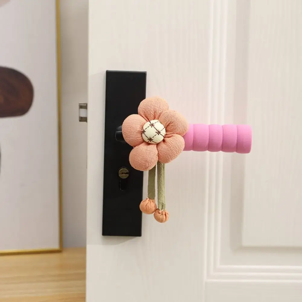 Washable Floral Flower Handle Cover Anti-Static Dust Proof Refrigerator Handle Covers Non-slip Thicken Door Knob Covers Kitchen
