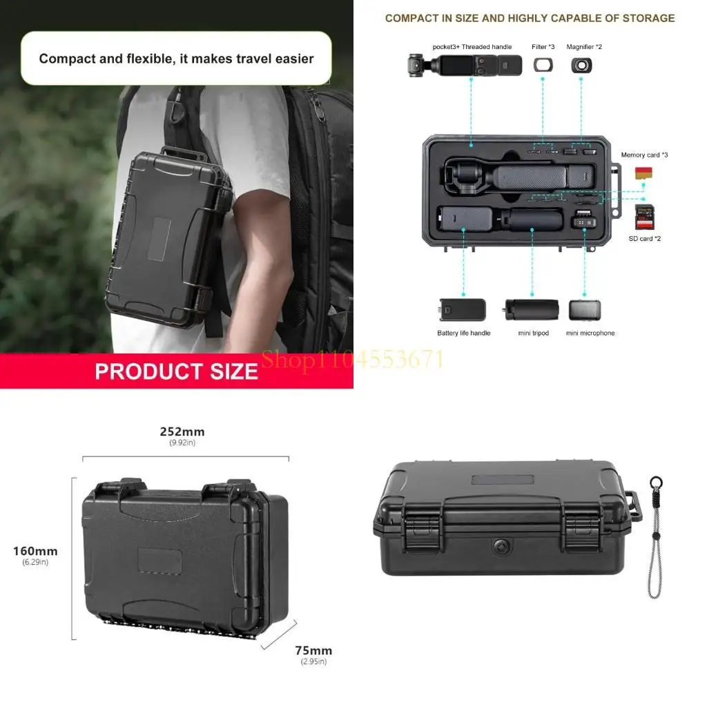 Best Seller Compactly Waterproof Organizers Case For Pocket 3 Cameras Accessories Shock Absorbent Sponge Lining Durability