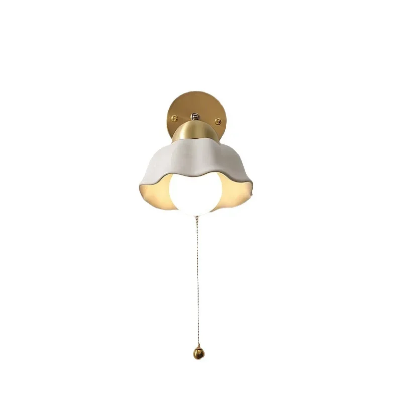 

Nordic all-copper bedside wall lamp modern minimalist designer bedroom bedside lamp creative character modeling small chandelier