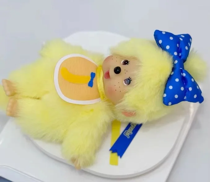 

Monchhichi 15cm Banana Series Yellow Plush Doll Soft Stuffed Toy Desktop Ornament Room Decorations Accessory Replic Hot Gifts