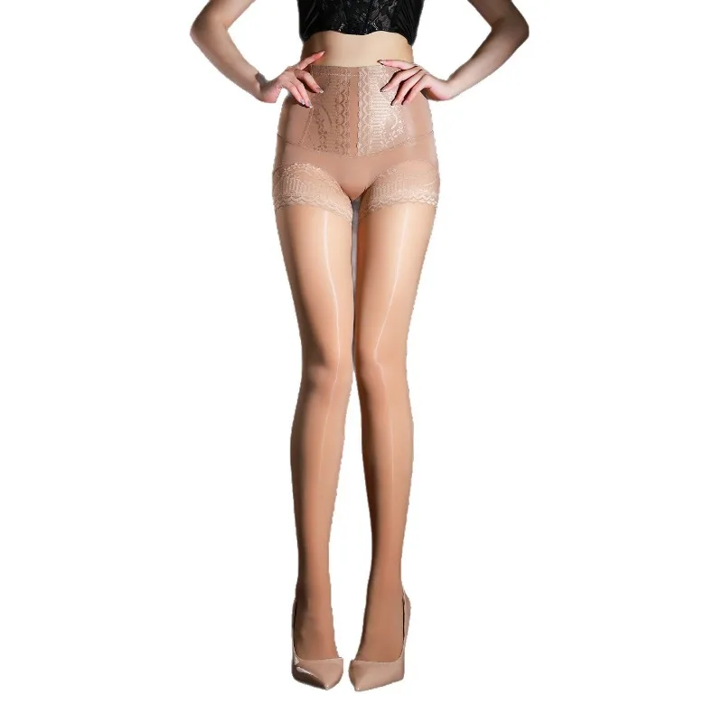 Women Sexy Stockings High Waist Corset Hip Lift Lace False Panties Safety Pants Thin Ice Silk Seamless Transparent Pantyhose