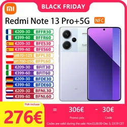 Xiaomi Redmi Note 13 Pro Plus 5G, Smartphones, NFC, Appareil photo 200MP avec OIS, Écran incurvé AMOLED 120 Hz, 120W HyperCharge, Garantie locale, version mondiale