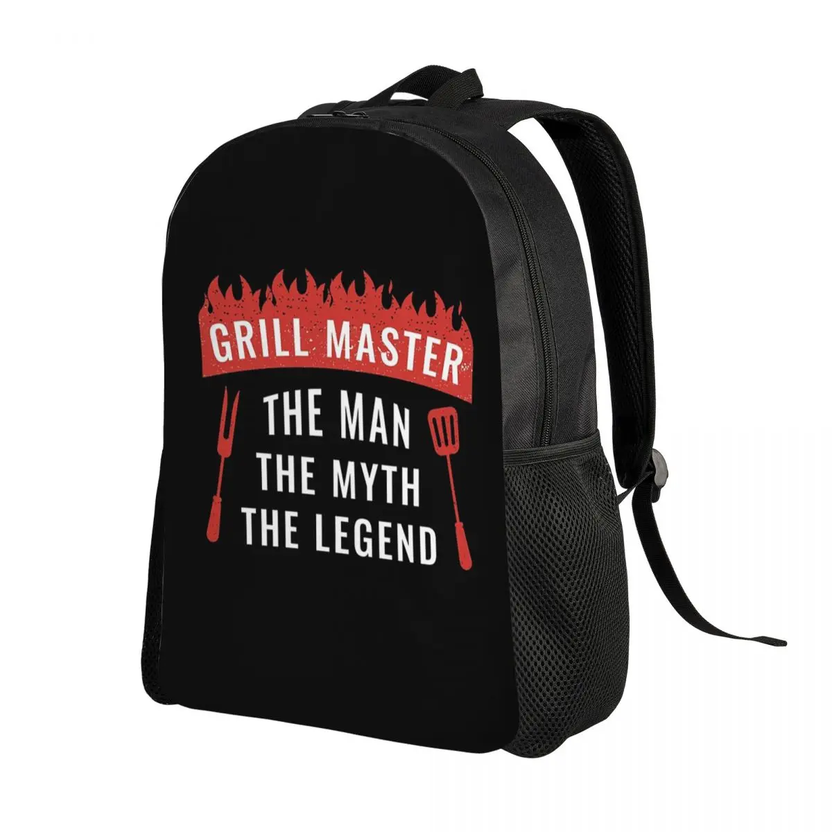 Dad The Man The Myth Grill Master Legend Backpack Daypack Large Capacity Kids BookBag School Bag Shoulder Bags for Men Women