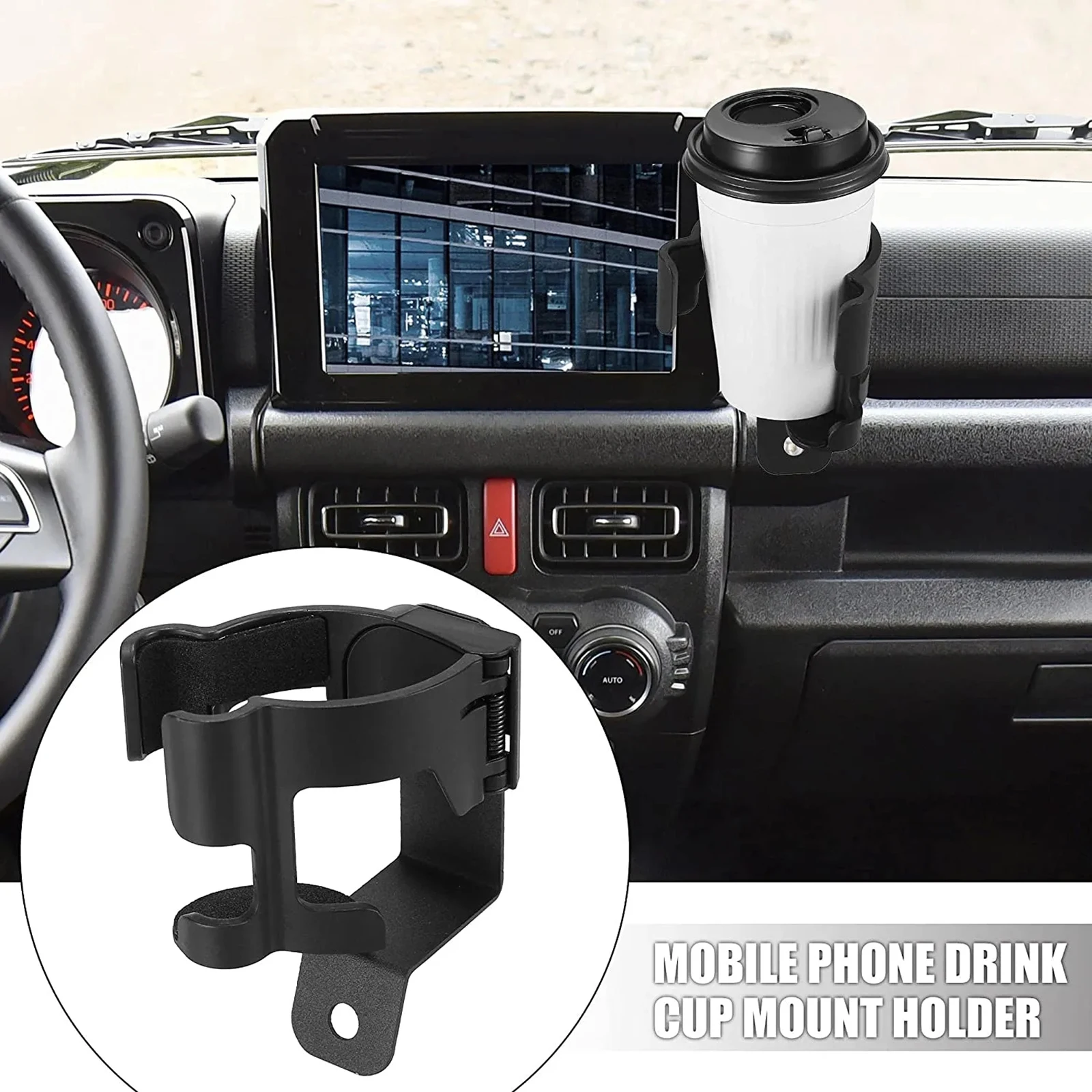 Car Water Cup Holder Phone Bottle Drink Stand Organizer Interior Dashboard Bracket Fit For Suzuki Jimny 2019-2021 JB74 JB64 JB43