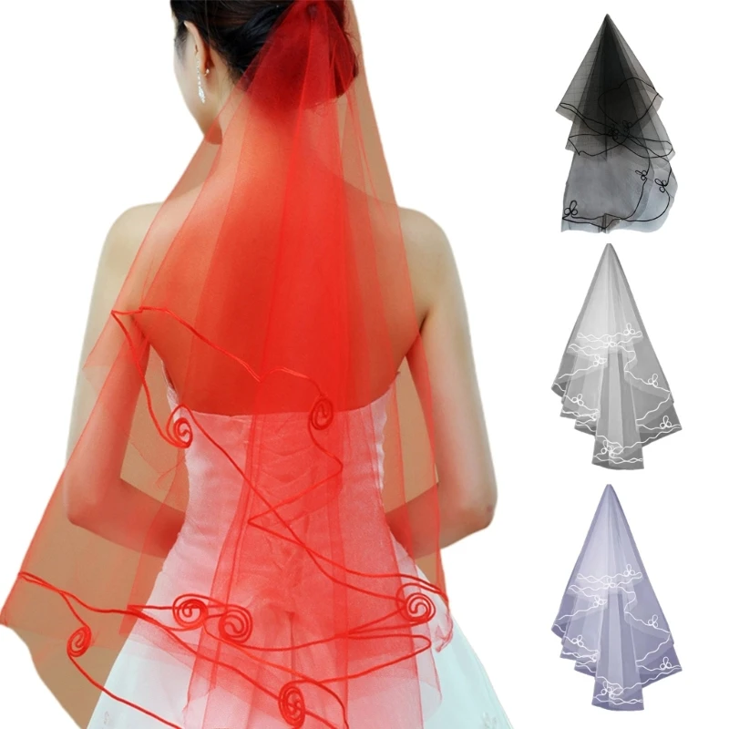 Halloween Bridal Veil Multi Color Girl Bride Long Tulle Veil Wedding Hair Decor Dropship