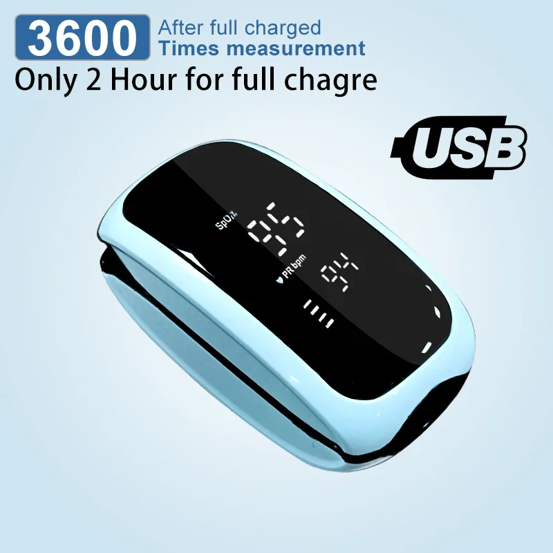 

LED Display Rechargeable Medical Oximeter Strap Lanyard Fingertip Blood Oxygen Saturation Monitor for Child