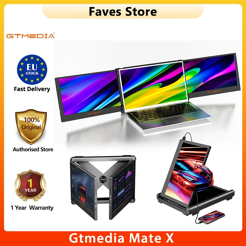 GTMEDIA MATE X Portable Dual Screen Monitor Laptop Screen Extender for 13-17.3