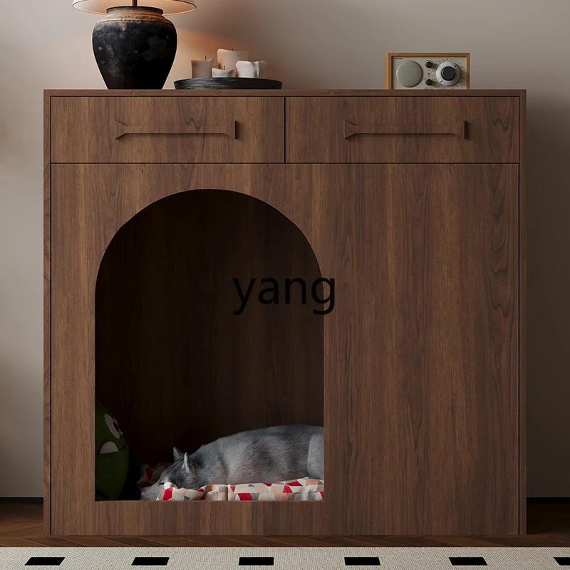 LH dog cage custom solid wood storage side cabinet against the wall multi-functional dog house