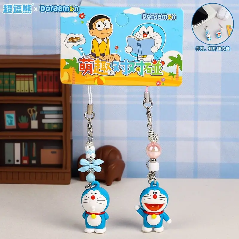 Doraemon Doll Keychain Creative Cat Pendant Phone Chain Backpack Earphone Charm Couple Key Accessory Gift view 4