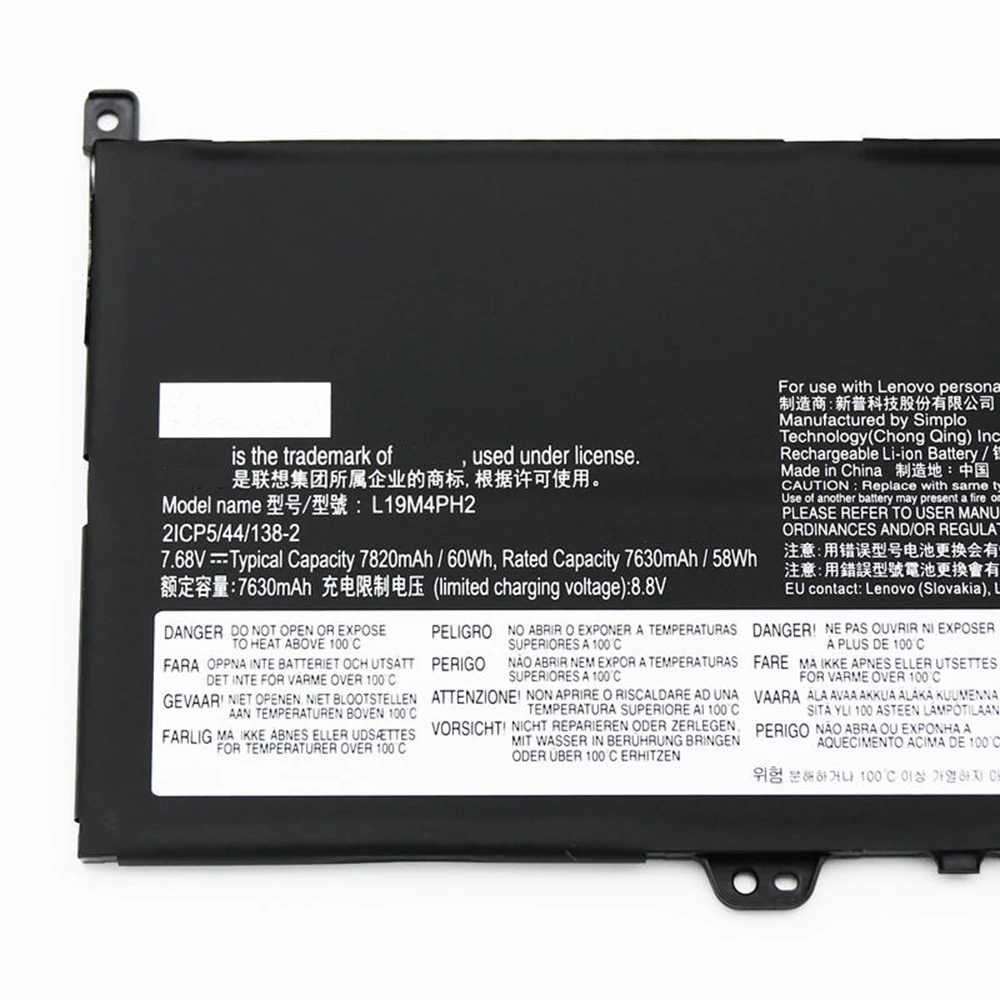 Imagem -02 - Original Genuíno L19m4ph2 7.68v 60wh Bateria do Portátil para Lenovo Yoga 14 9i 14itl5 Sb10z33898 L19c4ph2 Novo
