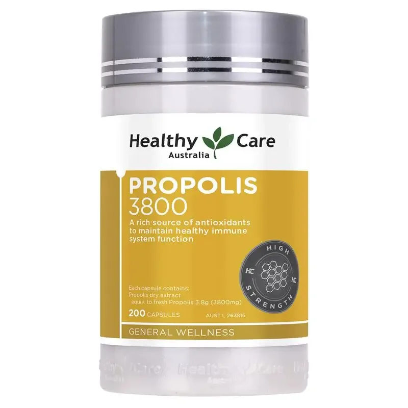 Propolis Health Care for Australia, Vitamines minières, Produits d\'immunité, Produits de santé et de bien-être, Nourriture soja, 3800mg, 200capsules