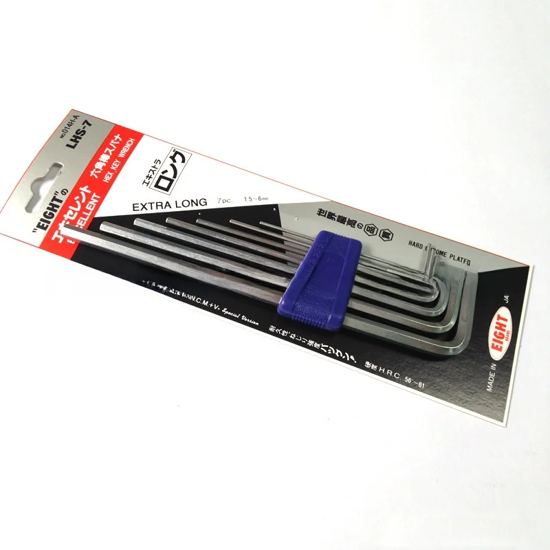 

Japan EIGHT LHS-7 Metric Flat Head Extended Allen Wrench 1.5-6mm