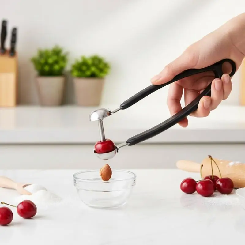 NEW Stainless Steel Jujube Pitter Corer With Non Slip Handle Easy Pitting Perfect For Home Kitchen Baking Fruit Prep