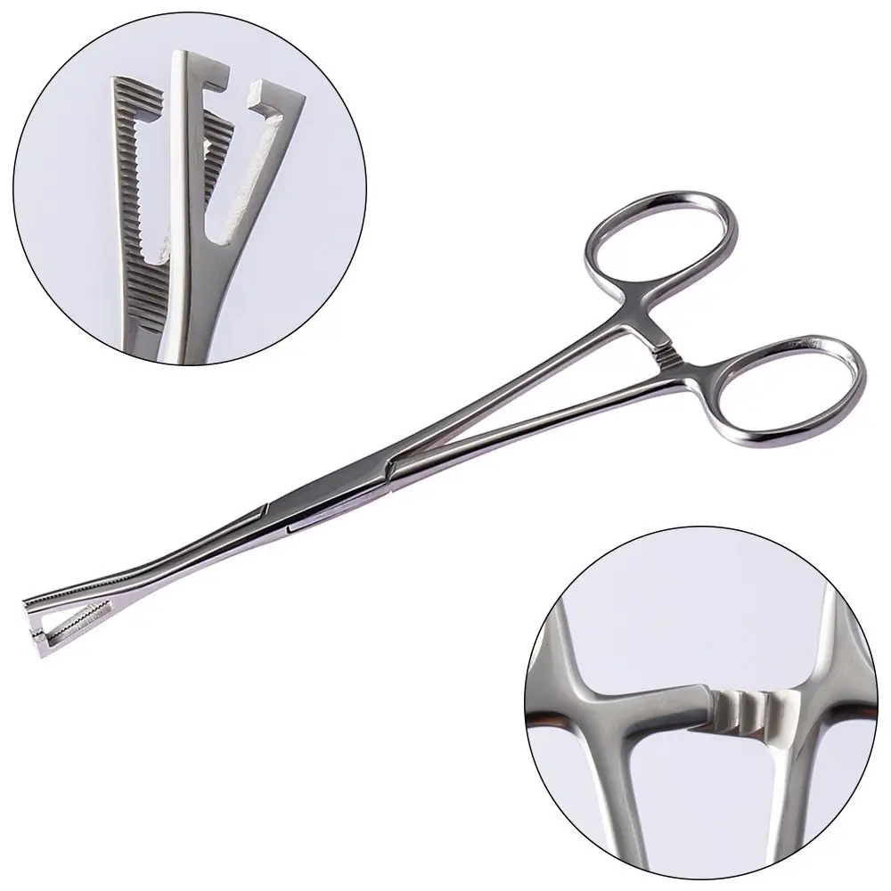 Pinças de aço inoxidável, Open Round Forceps, Triangle Forceps, Piercing Clamp, Body Jewelry Tool, Ferramenta Profissional Descartável