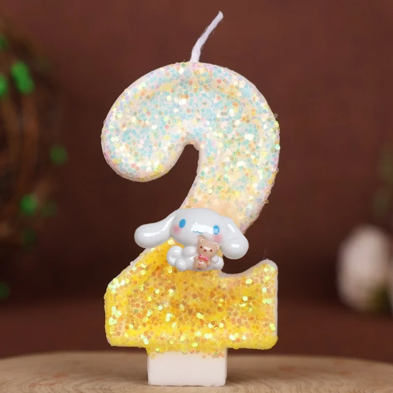 Sanrio милая собака Cinnamoroll 0-9 номерная свеча 3D кавайный персонаж вечерние торт плагин украшение для торта на день рождения ﻿ Подарки