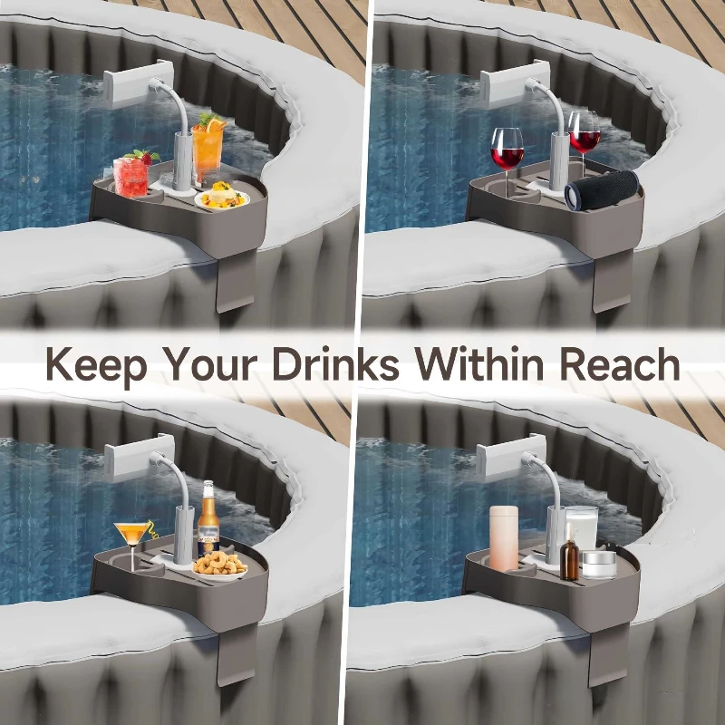 

Clip-on Pool Cup Holder Phone Holder Pool Beverage Drink Tray Summer Accessory Ideal Pool & Home Relaxation Accessories