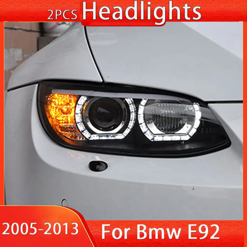 Head Lamp for BMW E92 E93 LED Headlight 2006-2013 Headlights 330I 335I DRL Turn Signal High Beam Angel Eye Projector Lens