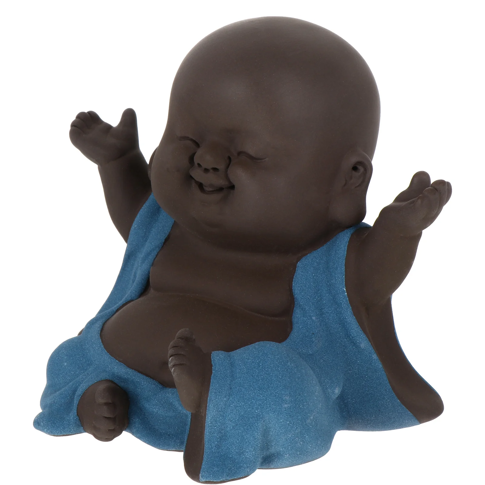 

1Pcs Purple Clay Laughing Pet Buddha Ornament Desktop Home Garden Office Decorative Gift Tea Pet