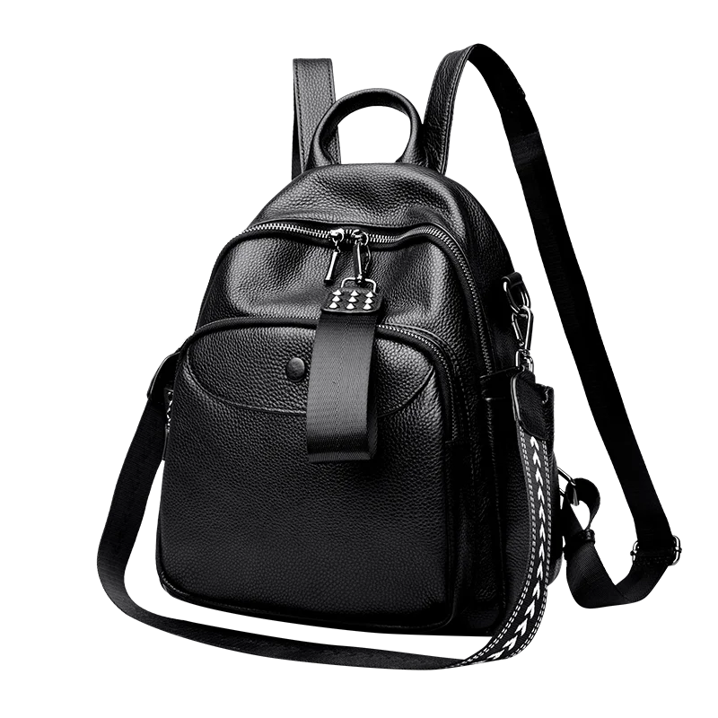 100% zaino in morbida pelle genuina zaino moda donna zaino da viaggio Casual quotidiano da donna di alta qualità zaino da viaggio in pelle bovina