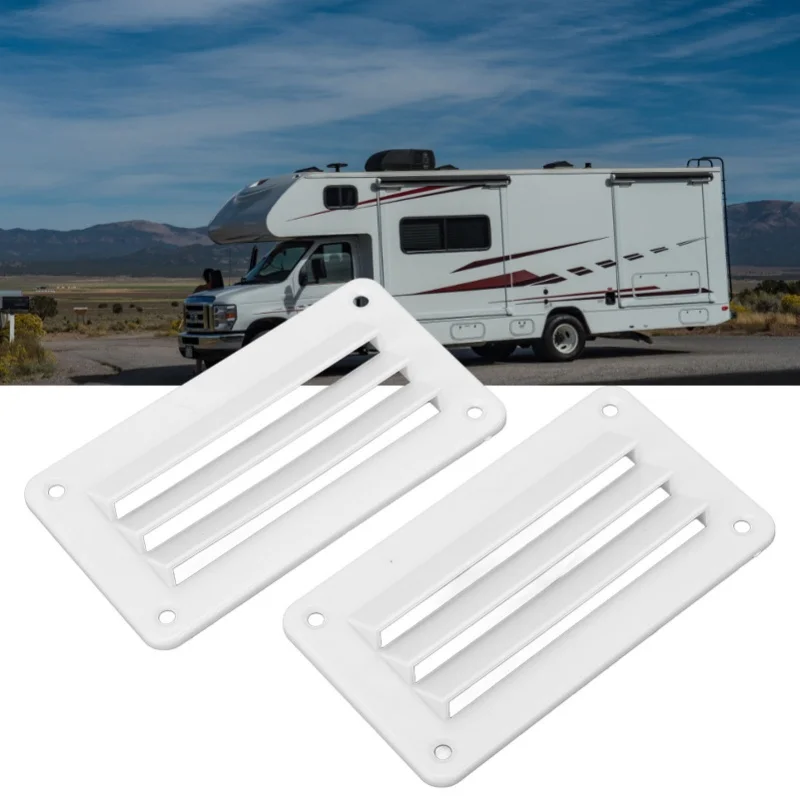 

2pcs RV Air Vent Louver Professional Bathroom Office Ventilation Outlet Grille Louver For Boat Yacht Home White