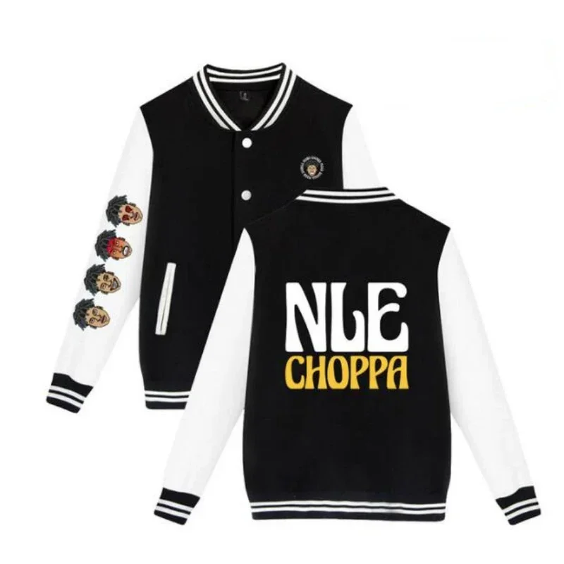 

Толстовка Rapper NLE для мужчин, бейсбольная Униформа на молнии, уличная одежда, Свитшот в стиле хип-хоп, Харадзюку, повседневная спортивная одежда