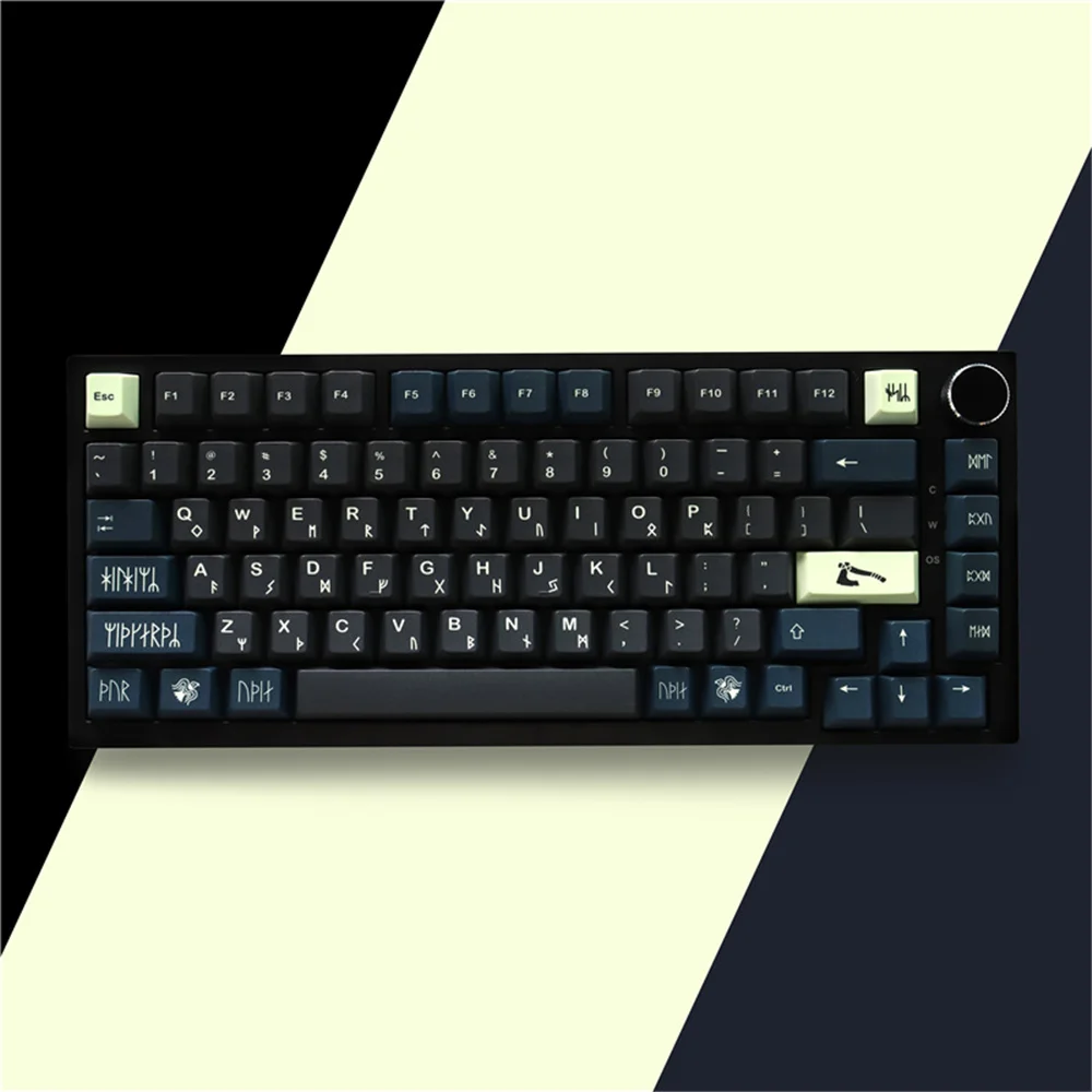 

Cherry Profile GMK Norse колпачки для клавиш с сублимационной краской, прозрачный узор, 129 клавиш для механической клавиатуры 61/64/104/108 Mx Switch