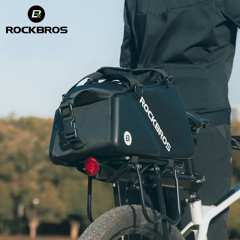 ROCKBROS Bicycle Hard Pannier 11.6L Capacity Storage Foldable Shoulder Bag Bike Rear Seat Trunk Carrier Bag MTB Bike Accessories